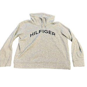 Tommy Hilfiger Light Grey Funnel Neck Drawstring Sweatshirt Women's Size M